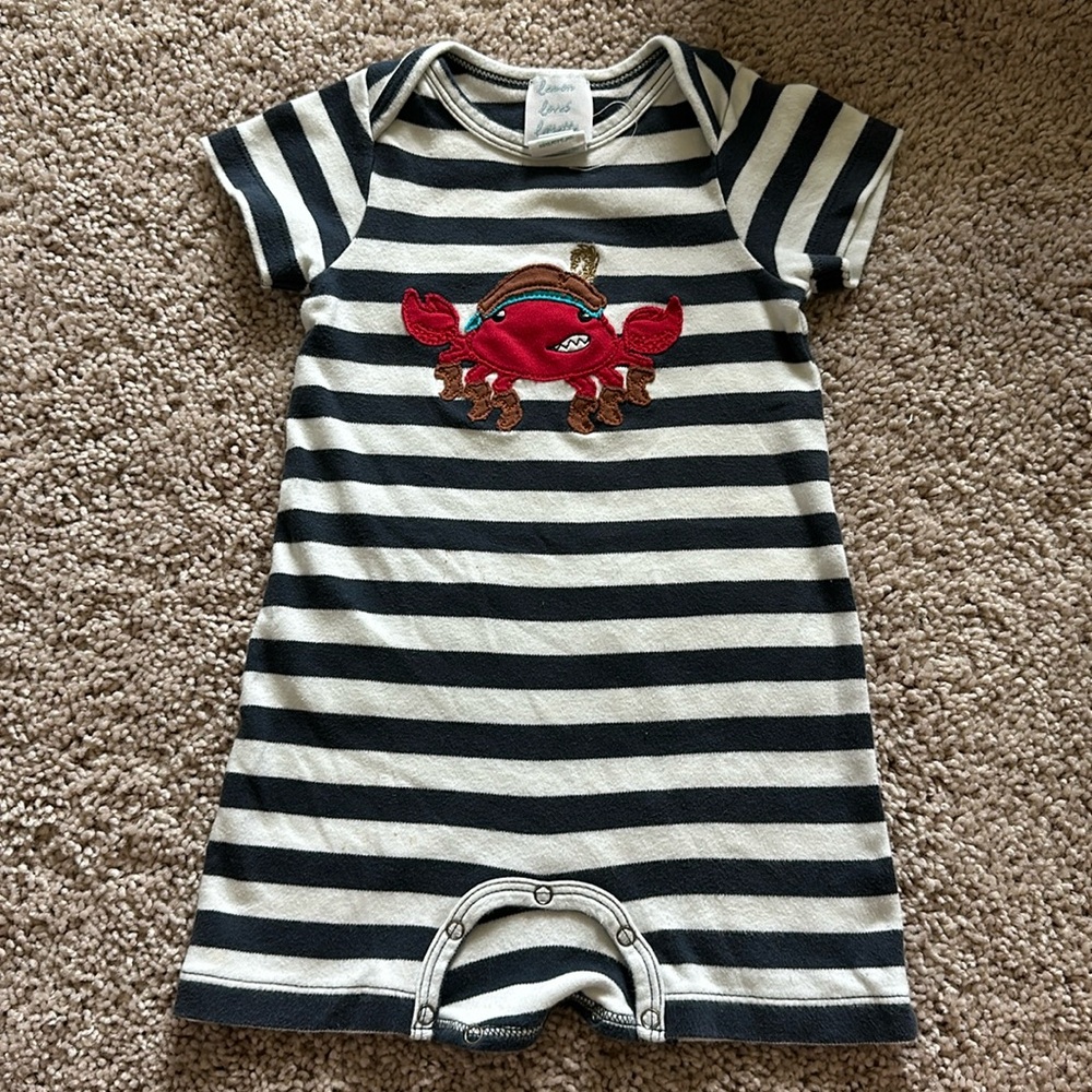 Lemon loves layette 12-18 mo crab one piece